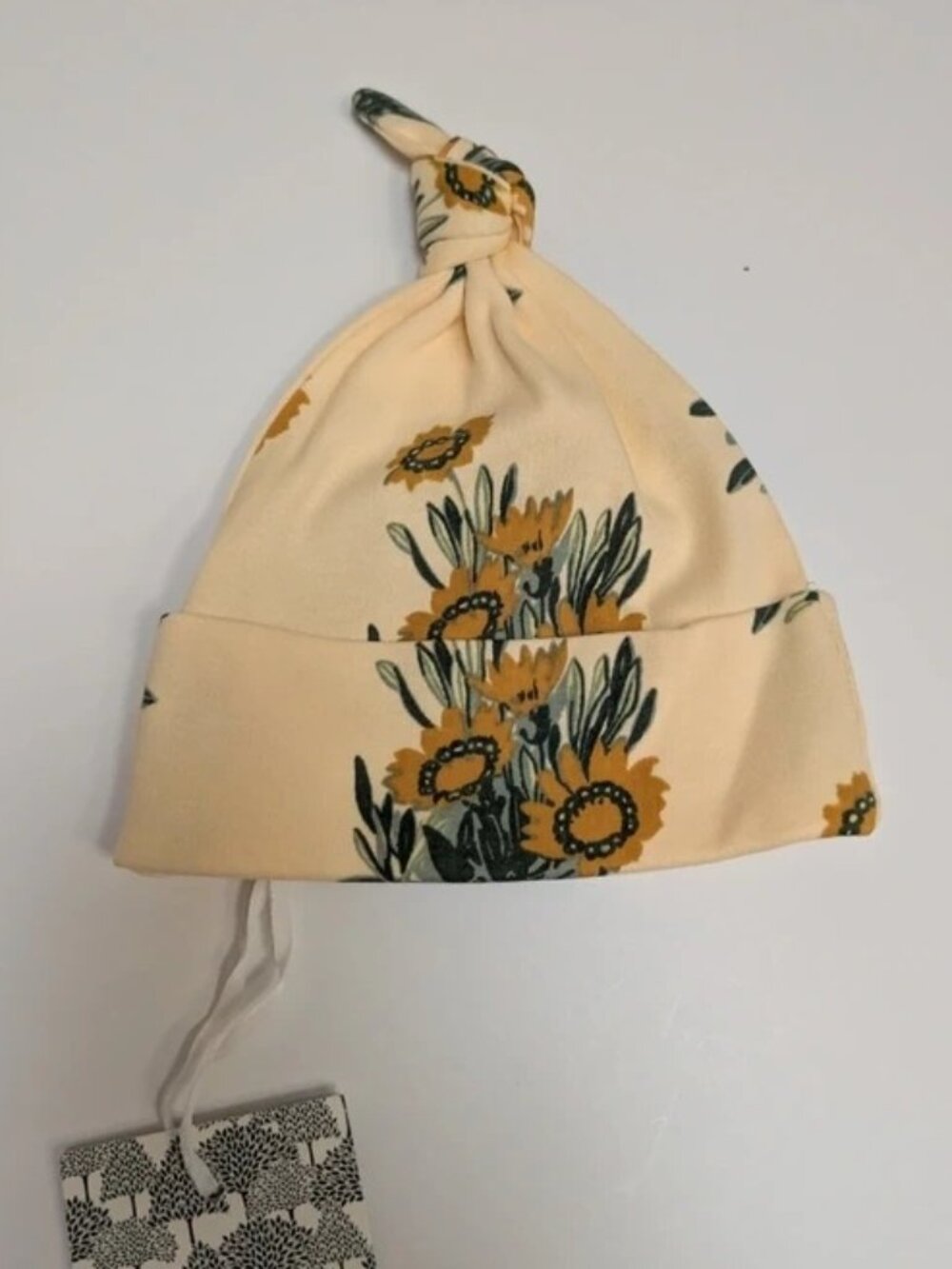 Calendula Floral Knit Hat Baby Hat 0-3 Months Organic cotton Kate Quinn